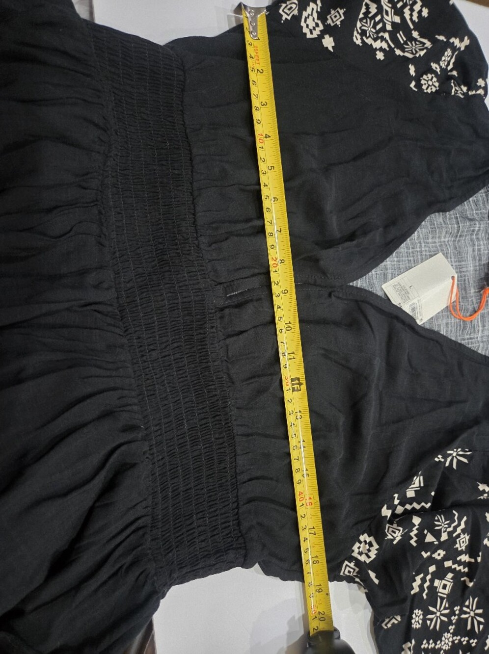NWT Knox Rose Black V-Neck Maxi Printed Dress Sz.L Black/tan - Picture 7 of 12